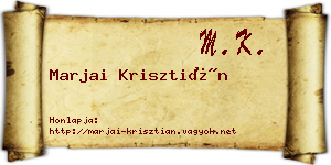 Marjai Krisztián névjegykártya